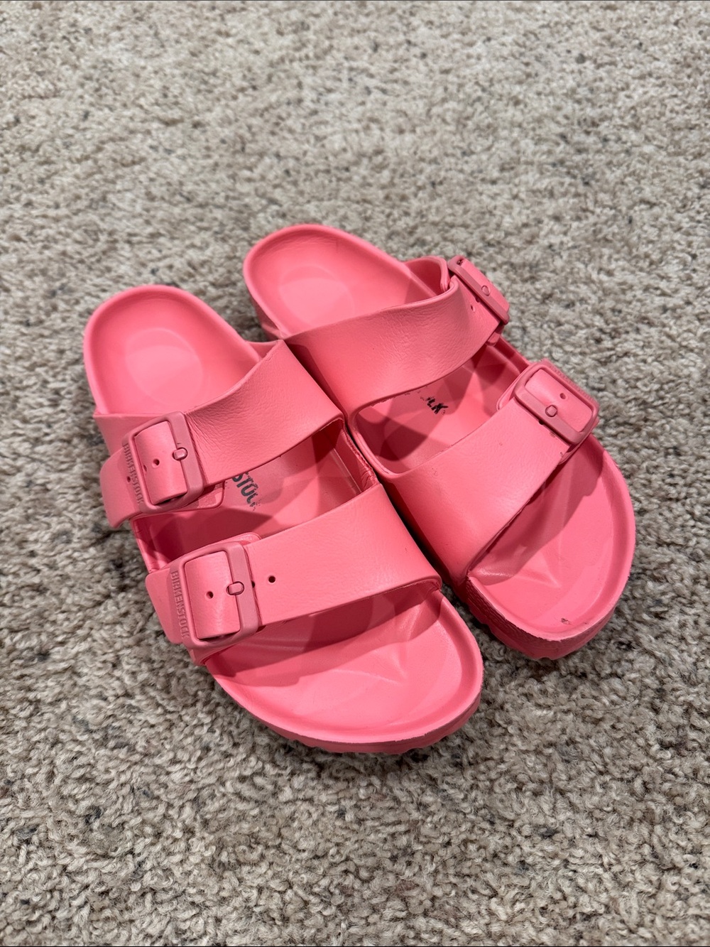 EUC Birkenstock Arizona Pink Double Buckle Slide Sandals size 40